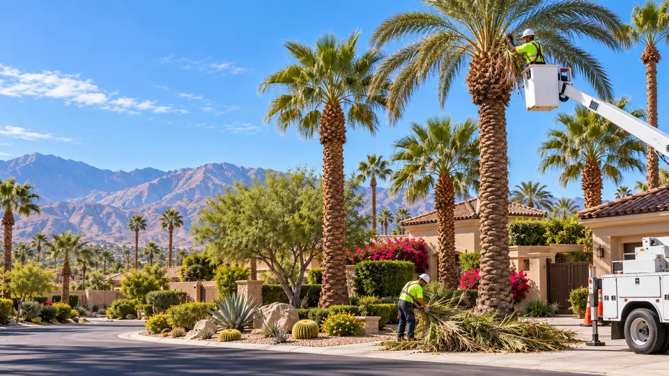 Palm Tree Trimming in the Coachella Valley