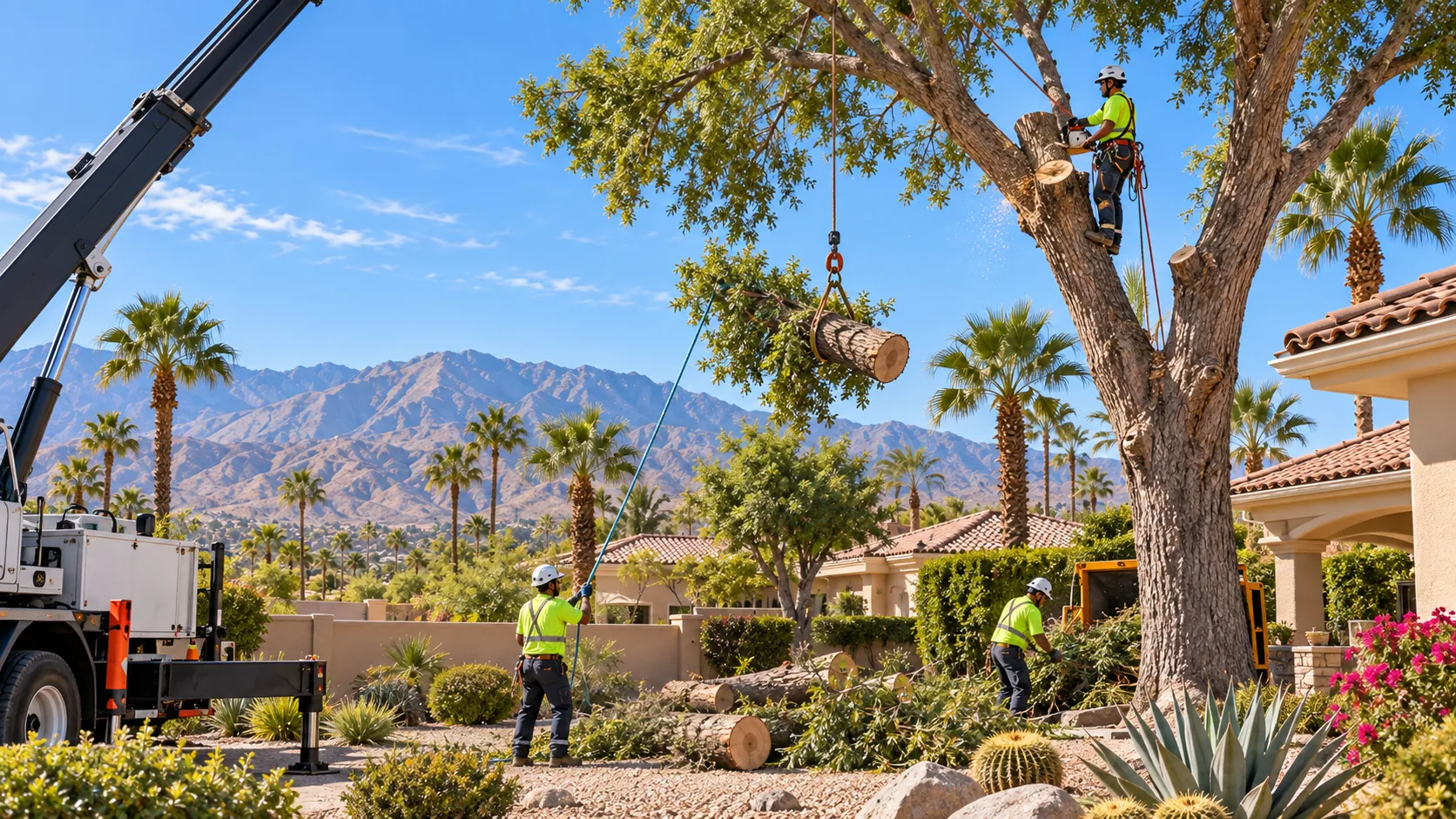 Tree removal in the Coachella Valley